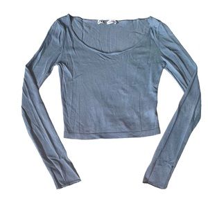 Zara Sheer Light Blue Long Sleeve